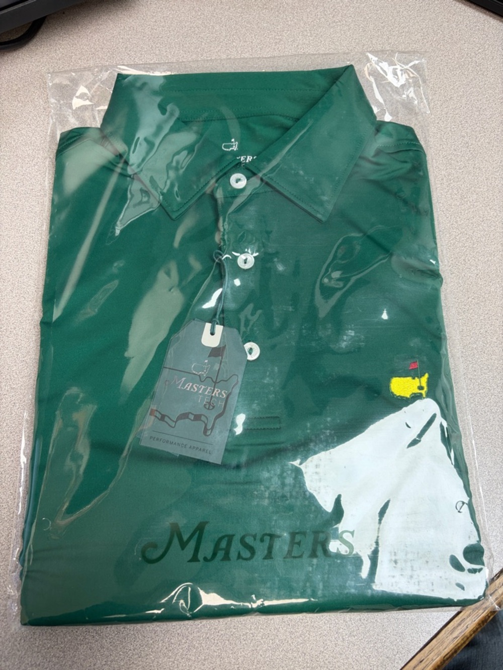 Masters Dark Green Polo with Embroidered Yellow Logo